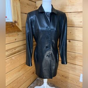 Danier Women's Black Leather Jacket Vintage 90’s Size 8-10 Small Friends Gilmore